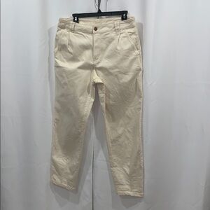 Sezane Manu Organic Cotton Stretch tapered leg trousers size 42